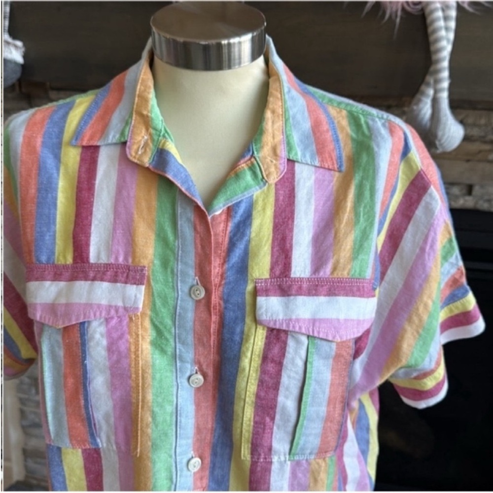 Banana Republic Pastel Striped Button-Down Shirt - Picture 12 of 12